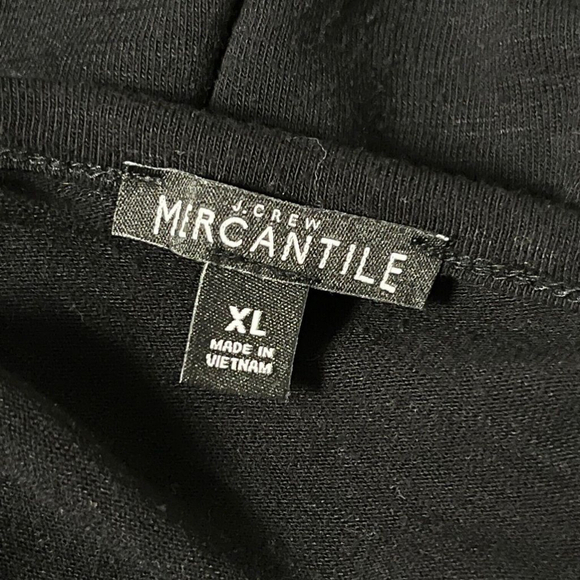 J. Crew Mercantile Black Woven Bottom Peep Hem Vneck Long Sleeve Tshirt Size XL - Picture 4 of 5